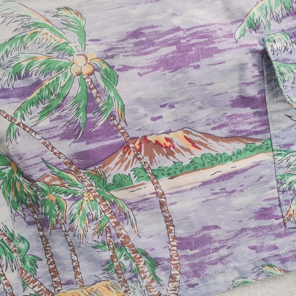 VTG POLO Ralph Lauren Swim Trunks Men's XL Cotton Blend Hawaiian Surf Beach EUC